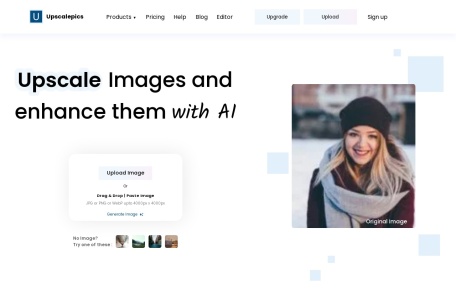 Upscalepics,Upscalepics官网截图,领先的AI图像放大工具