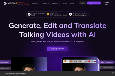 Vozo,Vozo官网截图,AI视频编辑工具