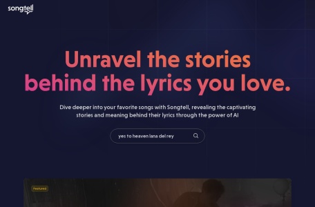 Songtell,Songtell官网截图,音乐百科搜索引擎