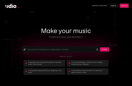 Udio,Udio官网截图,AI音乐创作工具