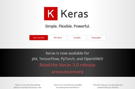 Keras,Keras官网截图,开源人工神经网络库