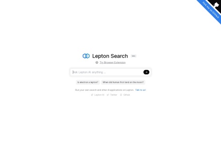 Lepton Search,Lepton Search官网截图,开源对话式AI搜索引擎