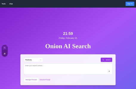 OnionAI,OnionAI官网截图,AI聚合搜索工具