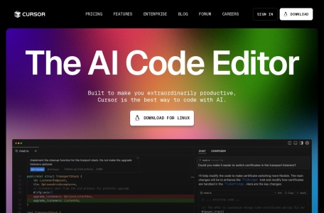 Cursor AI,Cursor AI官网截图,代码生成工具