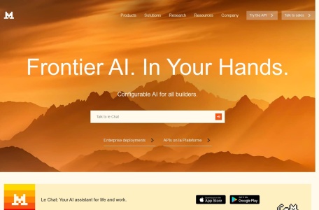 Mistral AI,Mistral AI官网截图,LLM大模型公司