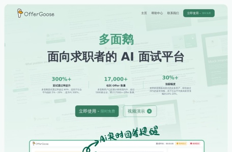 多面鹅,多面鹅官网截图,AI面试辅助工具