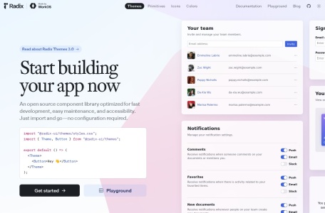 Radix UI,Radix UI官网截图,一个配色网站
