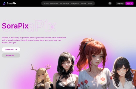 SoraPix AI,SoraPix AI官网截图,一个由人工智能驱动的图片生成工具