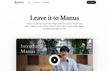Manus,Manus官网截图,全球首款通用型 Agent