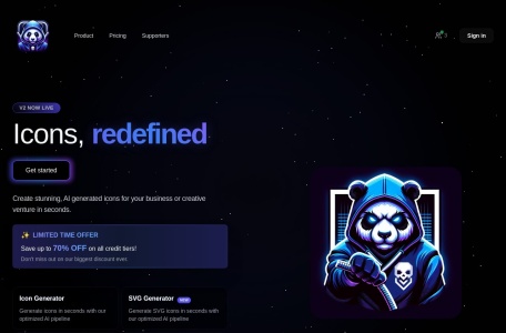 Iconai,Iconai官网截图,IconAI是一个人工智能设计助手，用于生成图标。