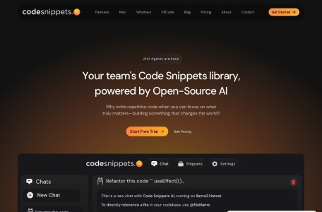 CodeSnippets,CodeSnippets官网截图,AI代码生成、补全、分析、重构和调试