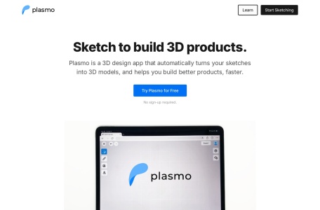 Plasmo,Plasmo官网截图,将草图转为3D模型